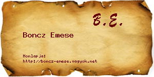 Boncz Emese névjegykártya